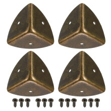TA-VIGOR 16Pcs Metal Corner Protectors, 40 x 40 x 40mm Edge Guard Decorative Corner Bracket, Bronze Angle Brace Cover for Tables Chests Suitcase Jewe