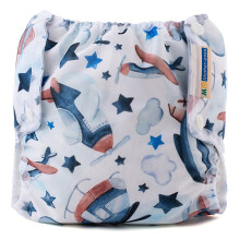 Mother-ease Airflow Nappy Wrap, XS-XXL, Waterproof Polyester with PUL, Breathable Reusable Cover, Popper Fastening (Flight, XS)