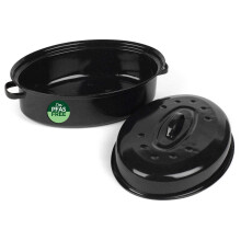 Russell Hobbs Deep Roaster & Lid Vitreous Enamel Self Basting Roasting Pan 36cm