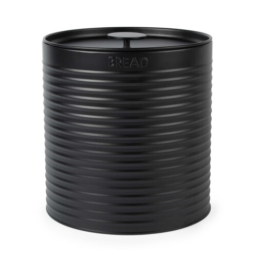 Russell Hobbs Russell Hobbs Bread Bin Ribbed Large Kitchen Canister Countertop Storage Black