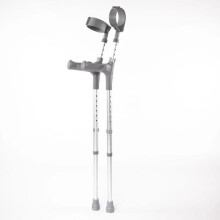 Pair of Large Elbow Double Adjustment Crutches with Comfy Ergo Grip Handles
