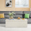 (76x38x38cm) Linen Storage Ottoman Folding Foot Rest Stool 8