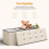 (76x38x38cm) Linen Storage Ottoman Folding Foot Rest Stool 6