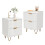 (White) 2 Pack Bedside Tables - Nightstand Bed Side Table Side Cabinet with 2 Drawers 8