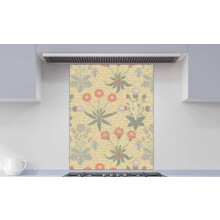 Printed Glass Kitchen Splashback - Daisy by William Morris - Art Print 700x750mm