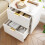 (White) 2 Pack Bedside Tables - Nightstand Bed Side Table Side Cabinet with 2 Drawers 3