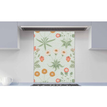 Printed Glass Kitchen Splashback - Daisy by William Morris - Art Print 700x750mm