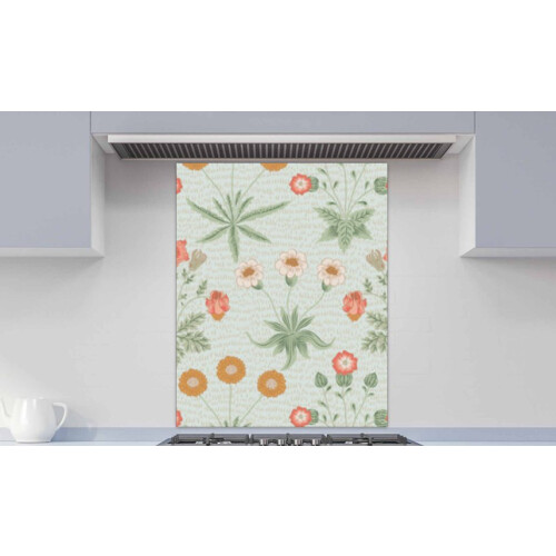Printed Glass Kitchen Splashback - Daisy by William Morris - Art Print 700x700mm