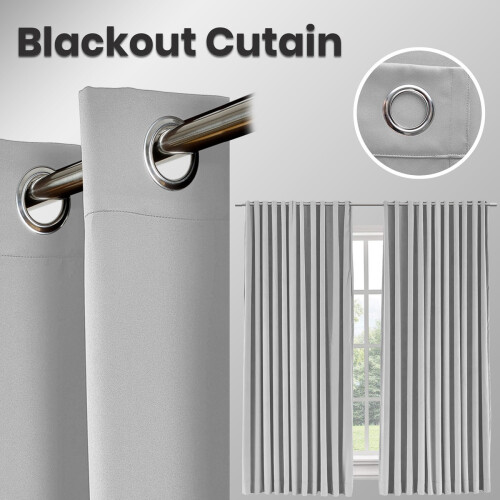 (46"x54") Silver Curtains Thermal Blackout Eyelet Ring Top 2