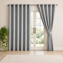 (Silver 260 GSM, 66" x 72") Room Darkening Curtains Ready Made Ring Top