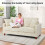 (Beige) Corduroy 3 Seater Sofa Modern Comfy Deep Seat Couch 2