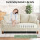 (Beige) Corduroy 3 Seater Sofa Modern Comfy Deep Seat Couch 3