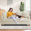 (Beige) Corduroy 3 Seater Sofa Modern Comfy Deep Seat Couch 7