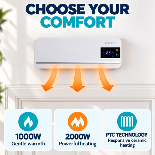 MYLEK Overdoor Heater 24/7 Timer 2KW   Remote Control 2