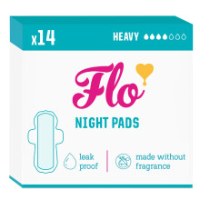 Flo Bamboo Night Period Pads - 14 Pack