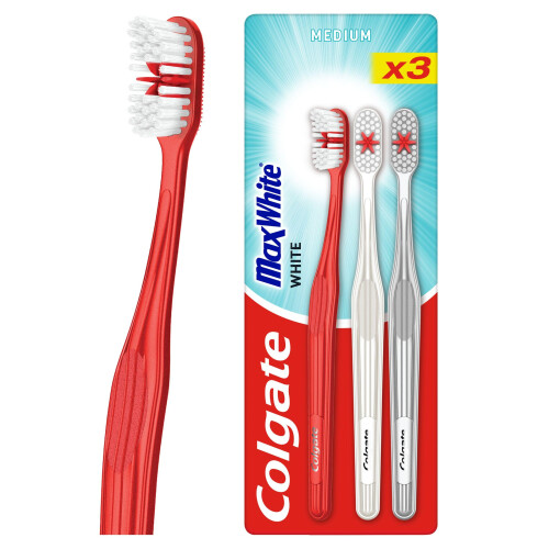 Colgate Colgate Max White Medium Manual Toothbrush 3pk