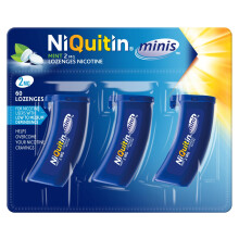 NiQuitin Minis Mint 2 mg Lozenges - Effective Smoking Craving Relief - Practical Pocket-Sized Container - 60 Mini Lozenges - 20 Count (Pack of 3) - N