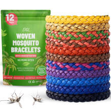 DSL Mosquito Repellent Bracelet 12 Pack, Insect Repellent Bracelet - 300 Hours Protection for Travel & Holidays, Deet-Free - Adjustable Mosquito Band