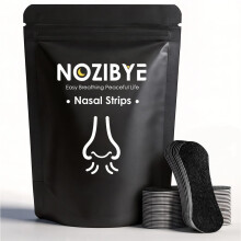Nozibye Nasal Strips, Nose Strips for Breathing (60 Count, Jet Black) – Anti Snore Strips with Extra Strong Adhesive, Comfortable Nose Strips for Sl
