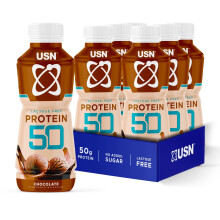 USN Protein 50 Ready-to-Drink High Protein Shake I Chocolate I 6 x 500ml