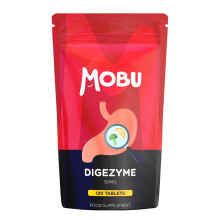 Digestive Enzymes 120 Tablets | Contains Digezyme, Amylase, Lactase, Lipase | Gut Health & Digestion Support | Vegan | UK Made | GMP Approved | MOBU