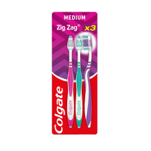 Colgate Zig Zag Medium Manual Toothbrush 3pk