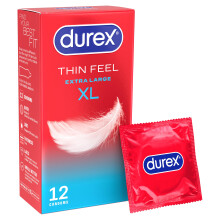 Durex Thin Feel XL, 12 Condoms, Silicone Lubricated