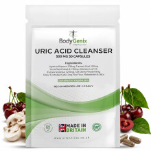 BodyGenix Uric Acid Cleanser 500mg, Turmeric & Tart Cherry - 30 Caps