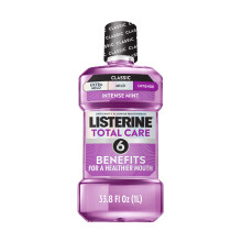 Listerine Total Care Anticavity Mouthwash, 6 Benefit Fluoride Mouthwash for Bad Breath and Enamel Strength, Fresh Mint Flavor, 1 L(Packaging may vary