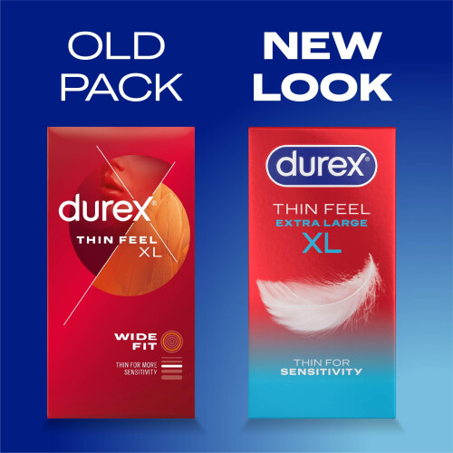 Durex Durex Thin Feel XL, 12 Condoms, Silicone Lubricated 1