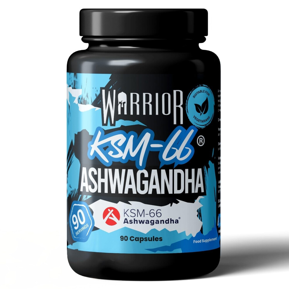 Warrior Ashwagandha KSM-66 Capsules 300mg 90 High Strength Adaptogen on ...