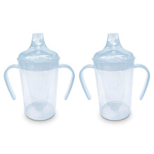 2 Pack - 300ml, Adult Sippy Cups with Twin Handles & Wide Spout. Non Spill