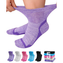 ZFSOCK Bamboo Diabetic Socks for Women: Soft Top Wide Ankle Sock 5 Pairs