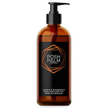 Posh Palm Sandalwood & Jasmine Hand Sanitiser Gel 500ml - Luxury Hand Sanitiser Made in UK, Moisturising Formula for Soft Skin, Premium Scented for E