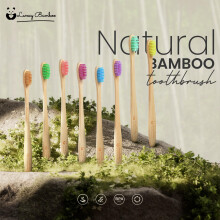 Lamcy Bamboo Toothbrushes for Adults with Medium Bristles | Pack of 8 Natural Bamboo Toothbrush | Eco-Friendly Natural Wooden Toothbrush | Organic Bi