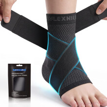 Lexniush Ankle Support, Adjustable Ankle Brace for Plantar Fasciitis, Sprained Ankle, Achilles Tendonitis, Ligament Damage, Compression Ankle Strap S