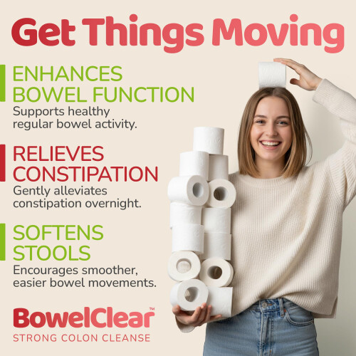 BowelClear - Strong Colon Cleanse Fast-Acting Herbal Laxative - 90 Capsules 1