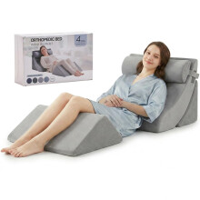 Axelrod 4PCS Orthopedic Bed Wedge Set — 55cm Wide Foam Wedges, Grey