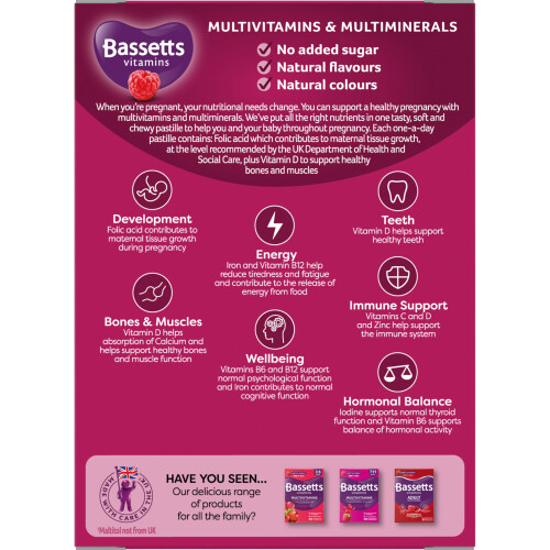 Bassetts Pregnancy Multivitamins & Multiminerals Raspberry 30 Gummies 2