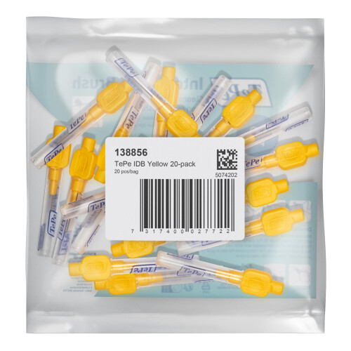 Tepe TePe Interdental Brush, Original, Yellow, 0.7mm/ISO 4, 20pcs 1