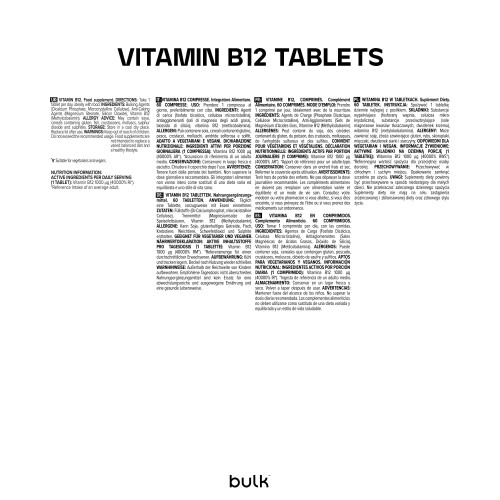 Bulk Vitamin B12 Tablets, 1000 mcg, Pack of 60 2