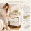 (White) 2 Pack Bedside Tables - Nightstand Bed Side Table Side Cabinet with 2 Drawers 4