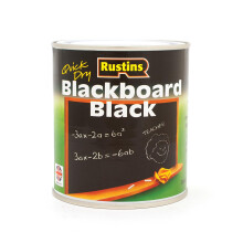 RUSTINS Blackboard Black 100ml– Quick Dry Matt Black Chalkboard Paint, Durable Writing Surface for Home, School & Office