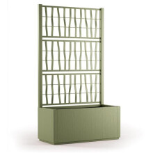 STEFANPLAST Blumenbank/Jardinière ETHICA rechteckig 80 cm mit Gitter - 80x36xh 140 cm - Grün
