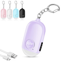 Hion Safe Personal Alarm for Women,Rechargeable 130dB Police Approved Rape Rope Alarm with LED Flashlight Self Defense Keychain,Panic Attack Safety f