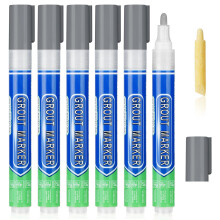Flintronic 6PCS Tile Paint Marker with Replacement Nib, Tiles Grout pen Wall Repair Pens, Tile grout Reviver pens for Bathrooms Kitchen Floor tile, W