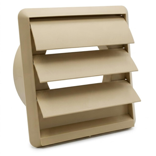 Kair Beige Ø125mm Gravity Wall Vent Grille with Backdraught Shutters