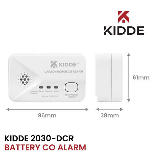 KIDDE Kidde 2030-DCR Compact 10 Year Life Carbon Monoxide Alarm with AA batteries 2