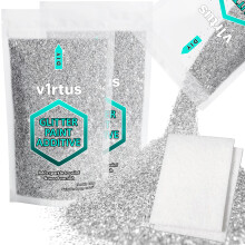 v1rtus Silver Glitter Paint Additive 200g with 2X Buffing Pads