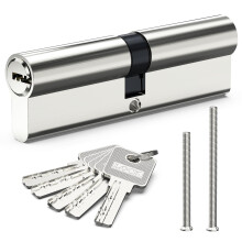 Euro Cylinder Lock 50/50, 100mm Euro Door Barrel Lock with 5 Keys